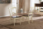 Baxton Studio Napoleon French Country Cottage Buttermilk and "Cherry" Brown Finishing Wood Dining Chair