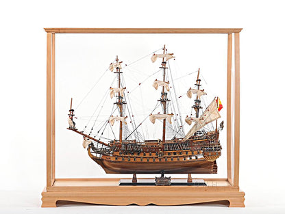 Display Case for Midsize Tall Ship Clear Finish
