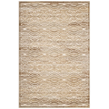 Kennocha Rustic Vintage Abstract Waves 8x10 Area Rug by Modway