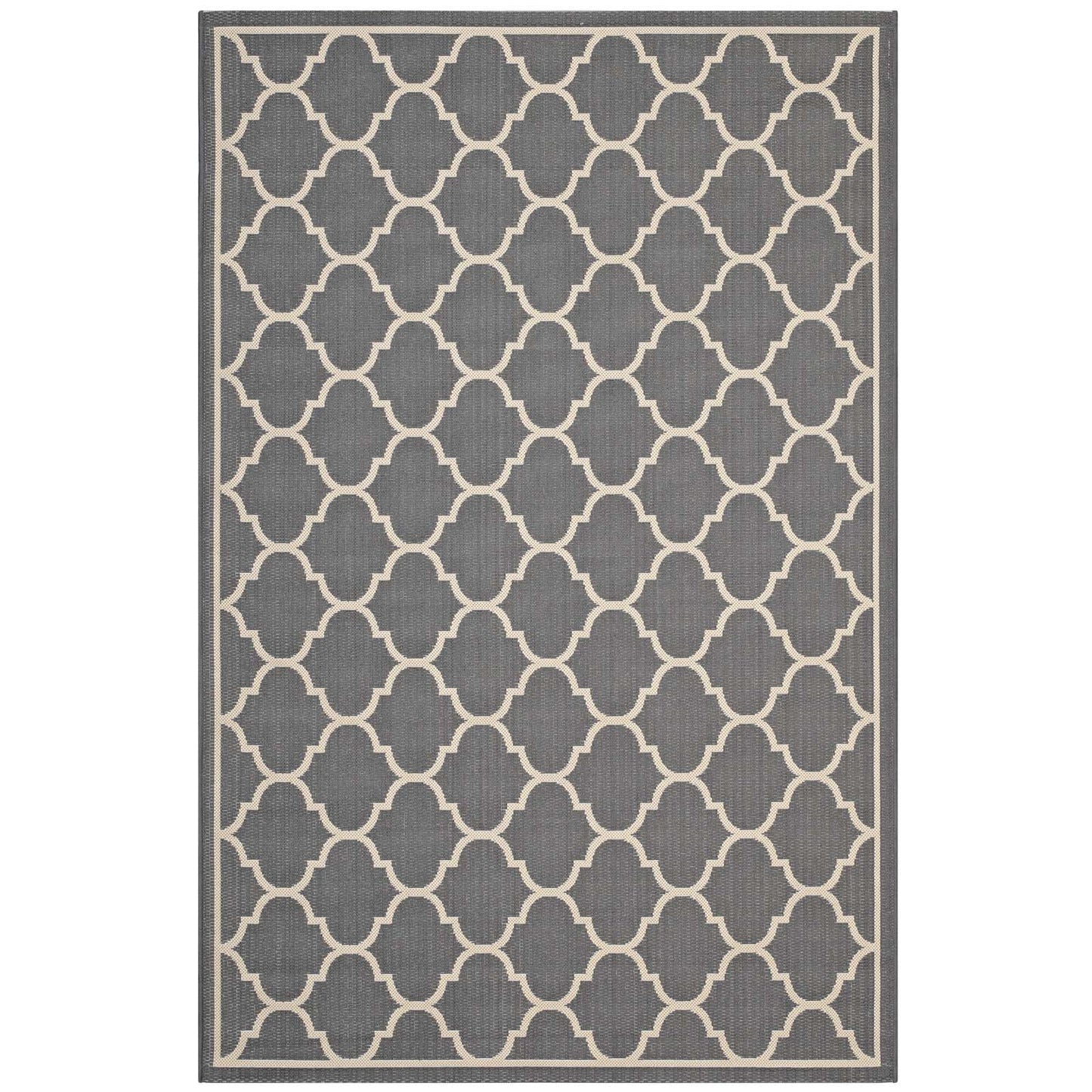 Avena Moroccan Quatrefoil Trellis Indoor and Outdoor 9x12 Area Rug by Modway