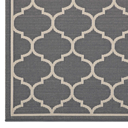 Avena Moroccan Quatrefoil Trellis Indoor and Outdoor 9x12 Area Rug by Modway