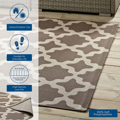 Cerelia Moroccan Trellis Indoor and Outdoor 9x12 Area Rug by Modway