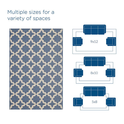 Cerelia Moroccan Trellis Indoor and Outdoor 9x12 Area Rug by Modway