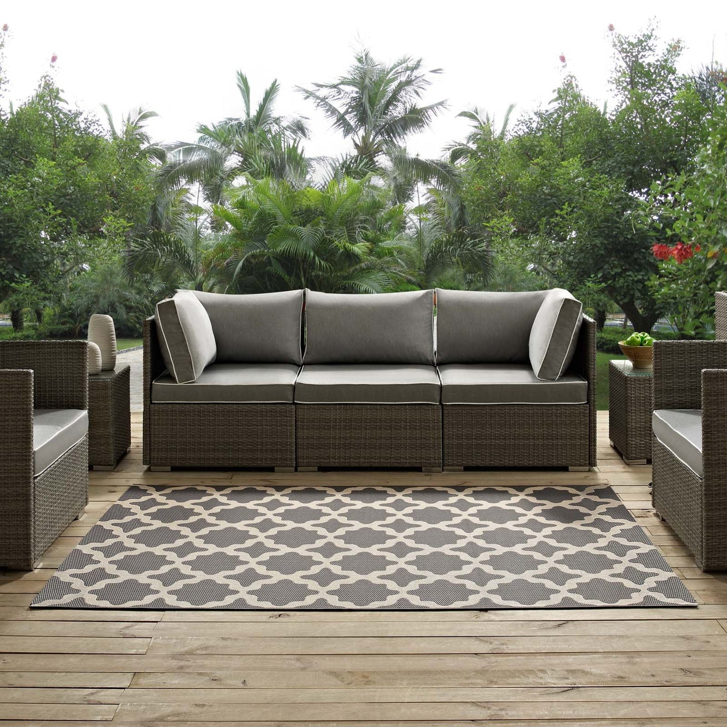Cerelia Moroccan Trellis Indoor and Outdoor 9x12 Area Rug by Modway