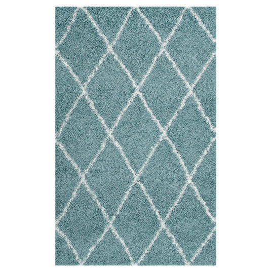Toryn Diamond Lattice 8x10 Shag Area Rug by Modway