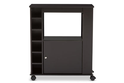 Baxton Studio Ontario Modern and Contemporary Dark Brown Wood Modern Dry Bar and Wine Cabinet