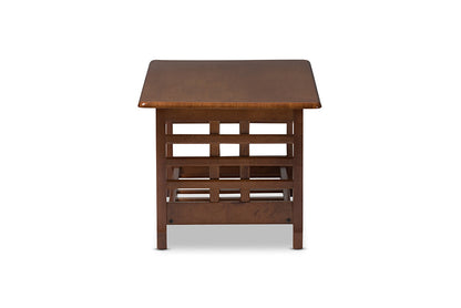 Baxton Studio Larissa Modern Classic Mission Style Cherry Finished Brown Wood Living Room Occasional Coffee Table