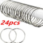 24 Pack Shower Curtain Rings Rust Proof Hooks For Bathroom
