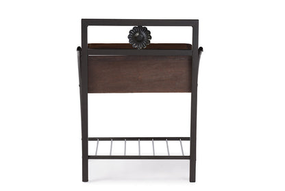 Baxton Studio Jevenci Vintage Industrial Black Finished Metal Nightstand