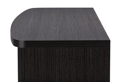 Baxton Studio Walda 60-Inch Greyish Dark Brown Wood TV Cabinet with 2 Sliding Doors and 1 Drawer