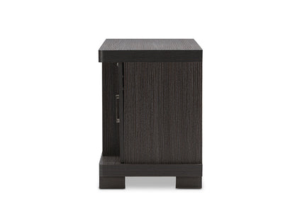 Baxton Studio Viveka 47-Inch Greyish Dark Brown Wood TV Cabinet with 2 Doors