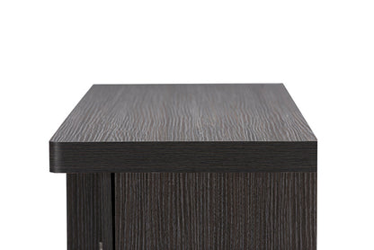 Baxton Studio Viveka 47-Inch Greyish Dark Brown Wood TV Cabinet with 2 Doors