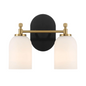 Traditional Vanity Light over Bathroom Mirror | 2/3-Light Wall Sconce with White Frosted Glass — 2 Sizes Available