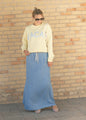 Cleo Medium Wash Chambray Maxi Skirt