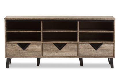 Baxton Studio Wales Modern and Contemporary Light Brown Wood 55-Inch TV Stand