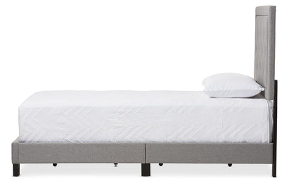 Baxton Studio Paris Modern and Contemporary Grey Fabric Upholstered Twin Size Tufting Bed