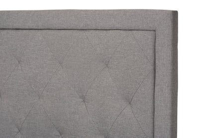 Baxton Studio Paris Modern and Contemporary Grey Fabric Upholstered Twin Size Tufting Bed