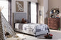 Baxton Studio Paris Modern and Contemporary Grey Fabric Upholstered Twin Size Tufting Bed