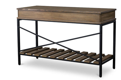 Baxton Studio Newcastle Wood and Metal Console Table-Criss-Cross