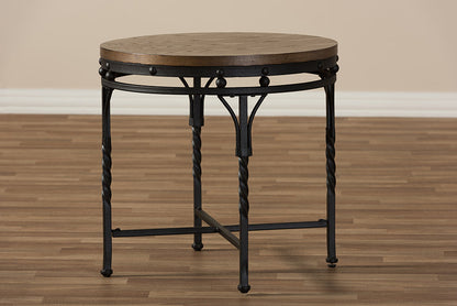 Baxton Studio Austin Vintage Industrial Antique Bronze Round End Table