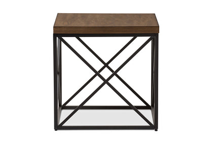 Baxton Studio Holden Vintage Industrial Antique Bronze End Table