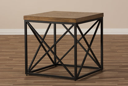 Baxton Studio Holden Vintage Industrial Antique Bronze End Table