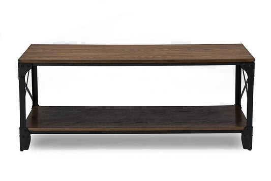 Baxton Studio Greyson Vintage Industrial Antique Bronze Occasional Cocktail Coffee Table