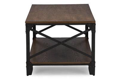 Baxton Studio Greyson Vintage Industrial Antique Bronze Occasional Cocktail Coffee Table