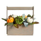 10" Fall Pumpkin Artificial Autumn Arrangement in Wood Basket
