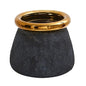 10" Stone Planter with Bronze Rim