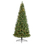 10'Wisconsin Slim Snow Tip Pine Artificial Christmas Tree with 1050 Clear LED Lights