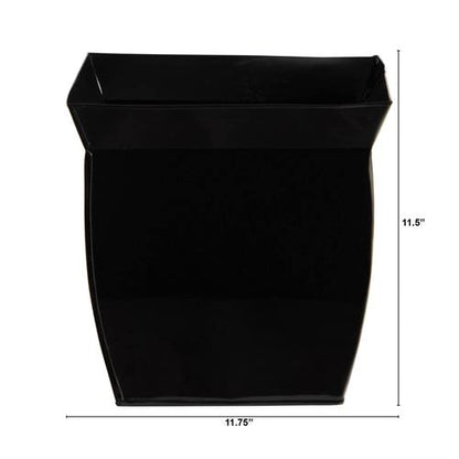 11.75" Fluted Metal Square Planter
