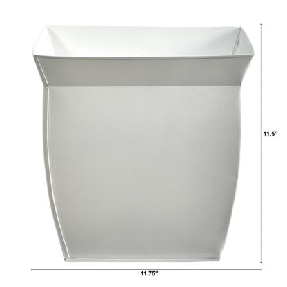 11.75" Fluted Metal Square Planter