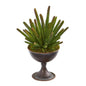12" Cactus Succulent Artificial Plant in Metal Chalice