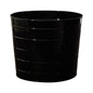 12" Farmhouse Black Metal Ribbed Planter