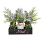 12" Holiday Winter Pine, Berries and Pine Cone Three Piece Mason Jar “Noel" Table Christmas Artificial Arrangement Décor