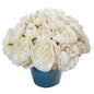 14" Peony Artificial Arrangement in Blue Vase