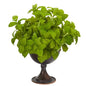 13" Basil Artificial Plant in Metal Chalice