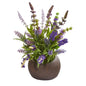 14" Lavender Artificial Arrangement in Stone Vase