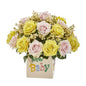 14" Rose and Gypsophillia Artificial Arrangement in “New Baby" Vase