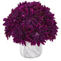 15" Dahlia Artificial Arrangement in Marble Finished Vase