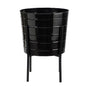 16" Farmhouse Metal Ribbed Planter