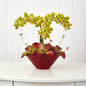 16" Phalaenopsis Orchid and Succulent Artificial Arrangement in Vase
