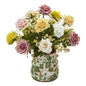 16" Rose and Gypsophila Artificial Arrangement in Floral Vase