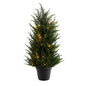 18" Cedar Artificial Tree with LED Lights UV Resistant (Indoor/Outdoor)