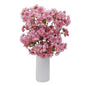 18" Cherry Blossom Artificial Arrangement in White Vase
