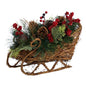 18" Christmas Sleigh with Pine, Pinecones and Berries Artificial Christmas Arrangement