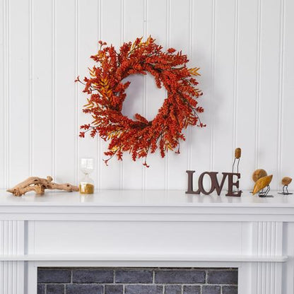 18" Harvest Berry Artificial Wreath