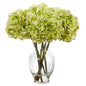 18" Hydrangea Artificial Arrangement in Glass Vase