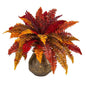 20" Autumn Boston Fern Artificial Plant in Planter